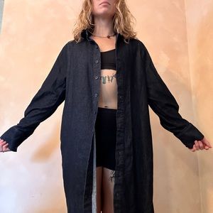 Wide arm denim dress/cover up